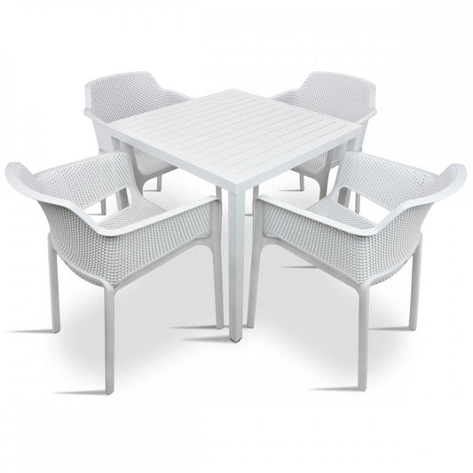 Comedor para exterior Net - Cube 80 bianco by Nardi